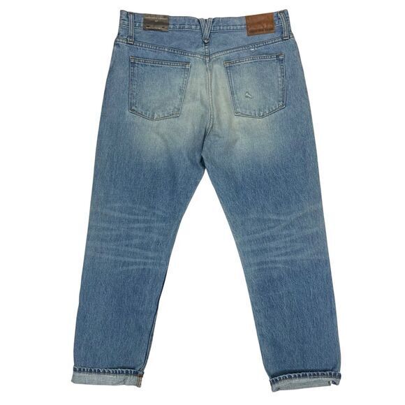 Point Sur Jeans Womens 30 Blue Distressed High Waisted Cropped Leg Selvedge NEW - Picture 6 of 16